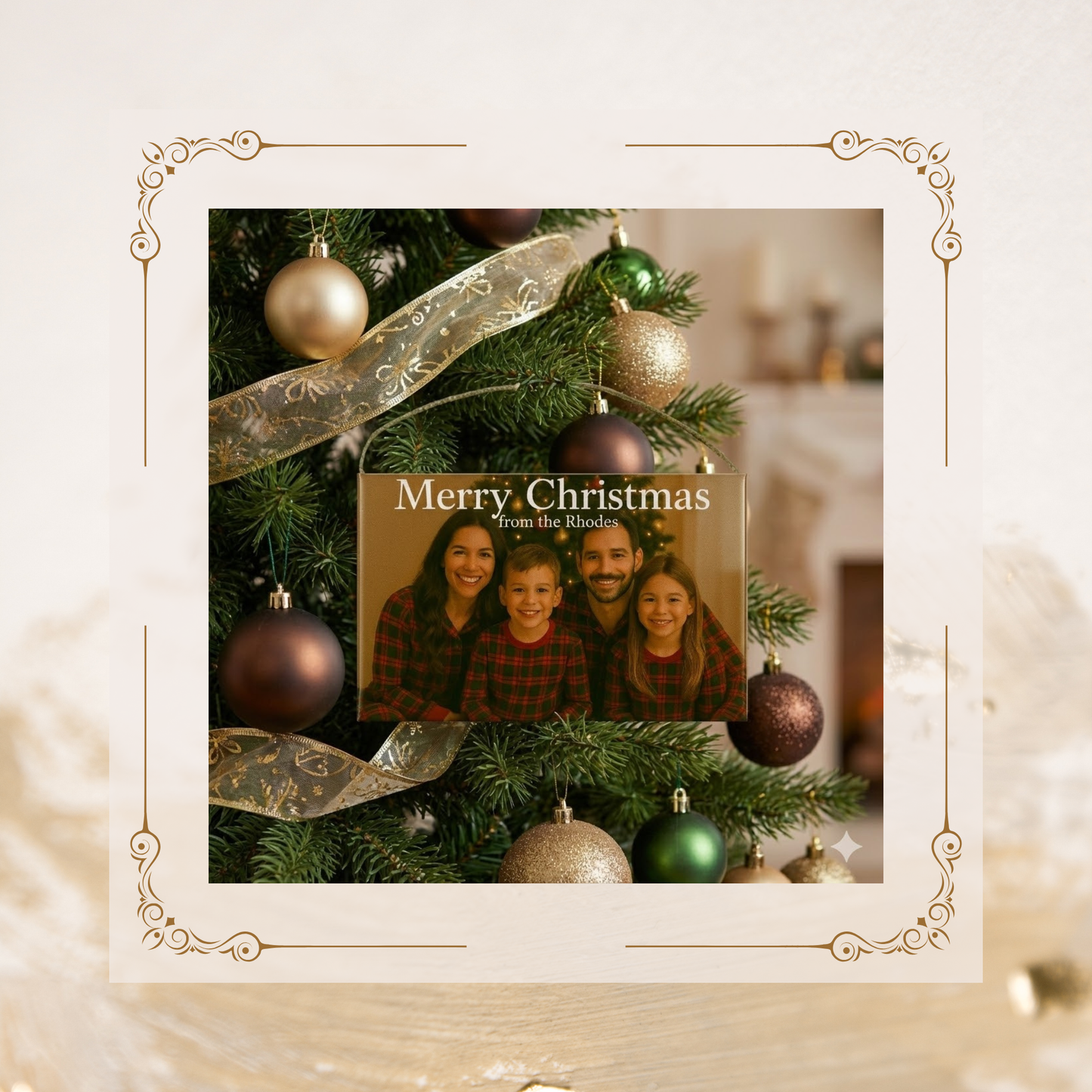 Personalized Holiday Ornament – Photo Keepsake (3.5” × 2.5”)
