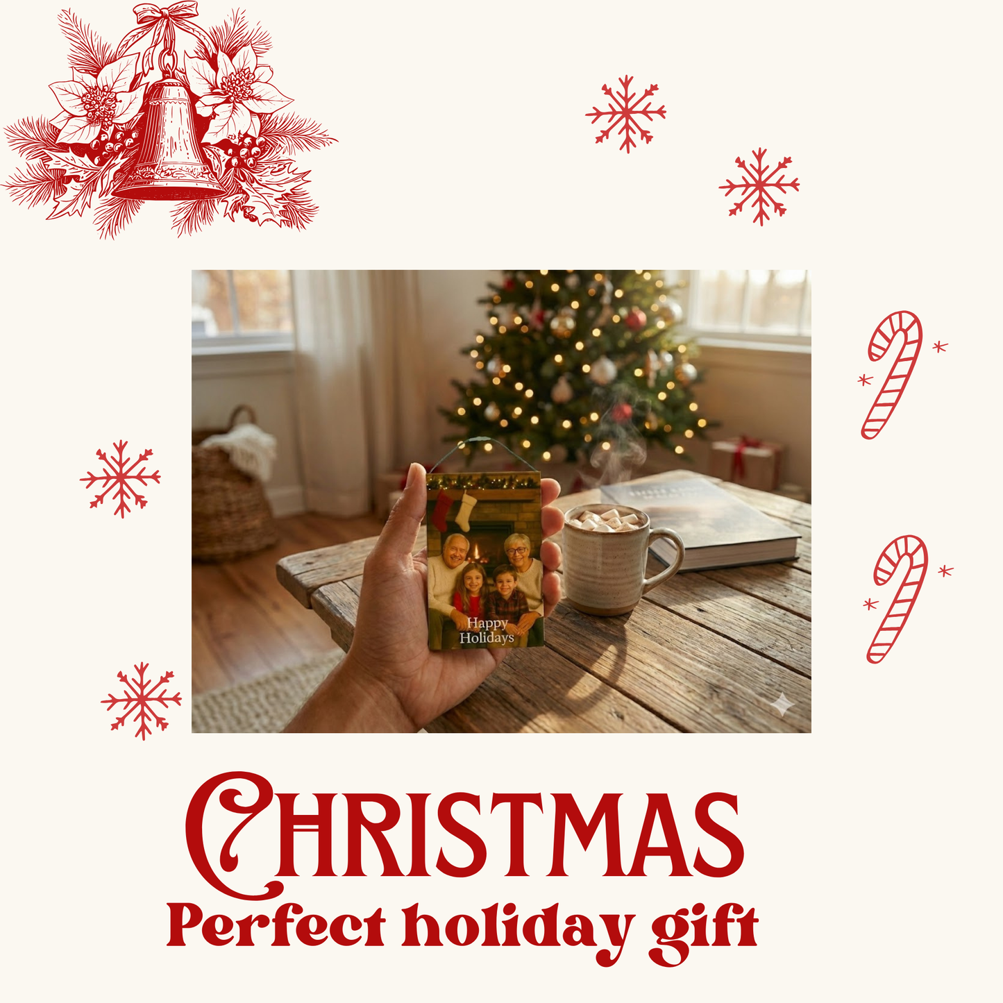 Personalized Holiday Ornament – Photo Keepsake (3.5” × 2.5”)