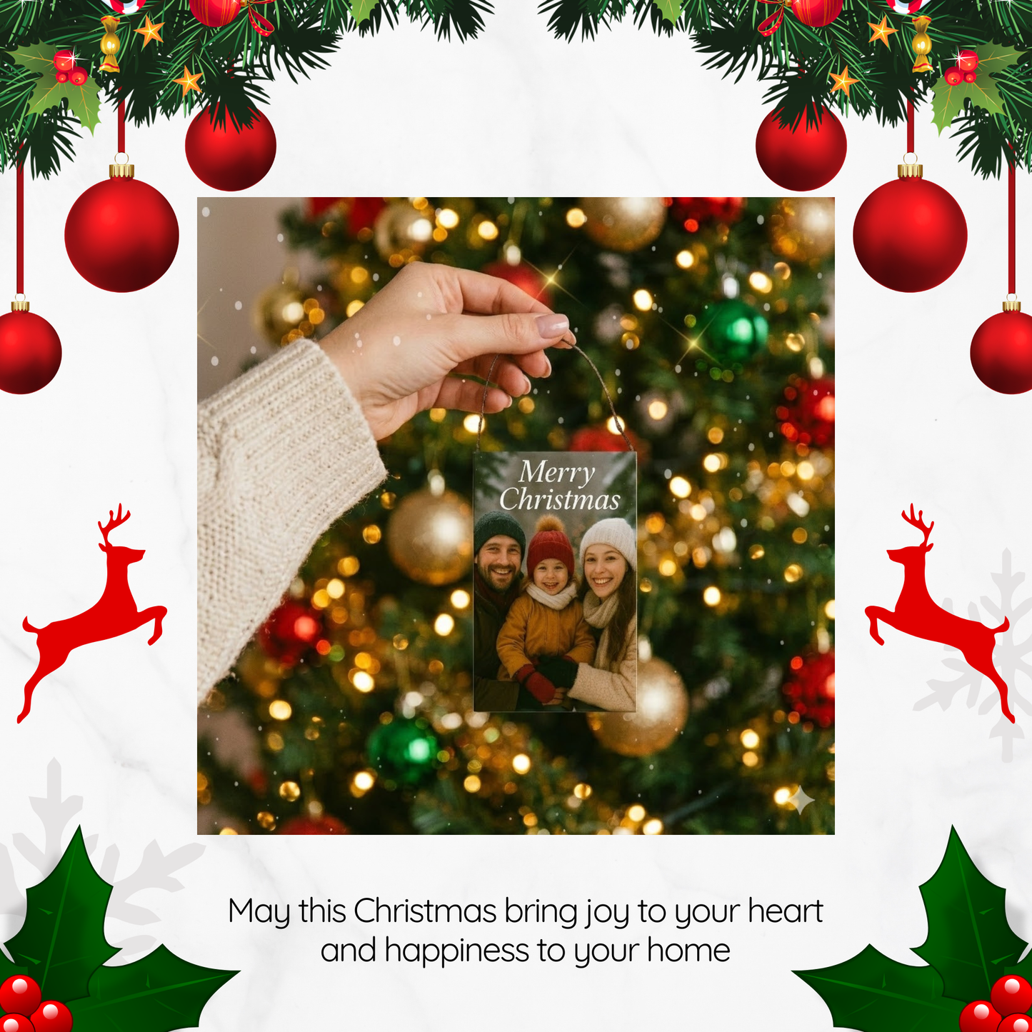 Personalized Holiday Ornament – Photo Keepsake (3.5” × 2.5”)
