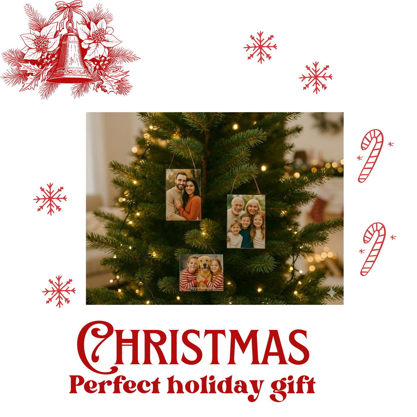 Personalized Holiday Ornament – Photo Keepsake (3.5” × 2.5”)