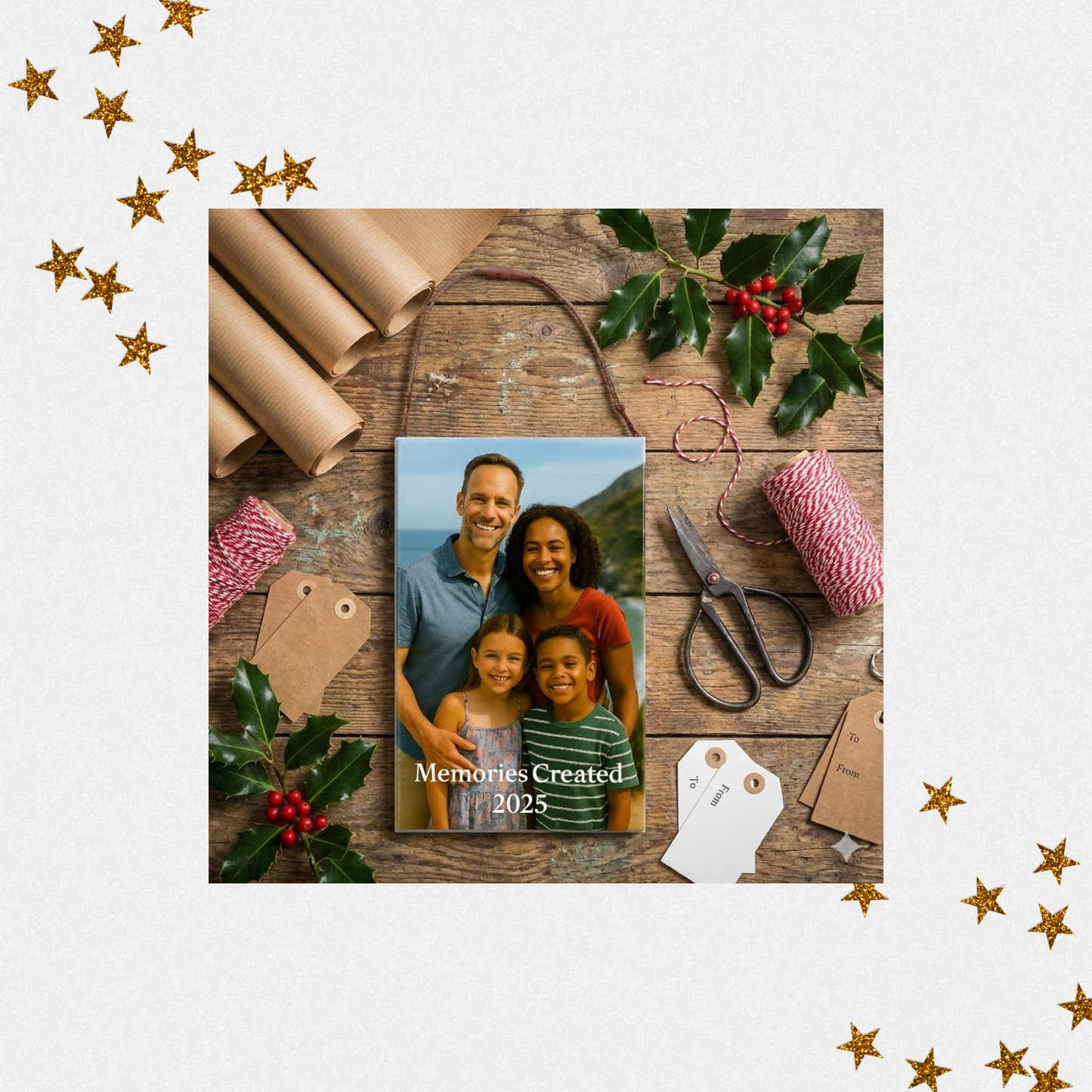Personalized Holiday Ornament – Photo Keepsake (3.5” × 2.5”)